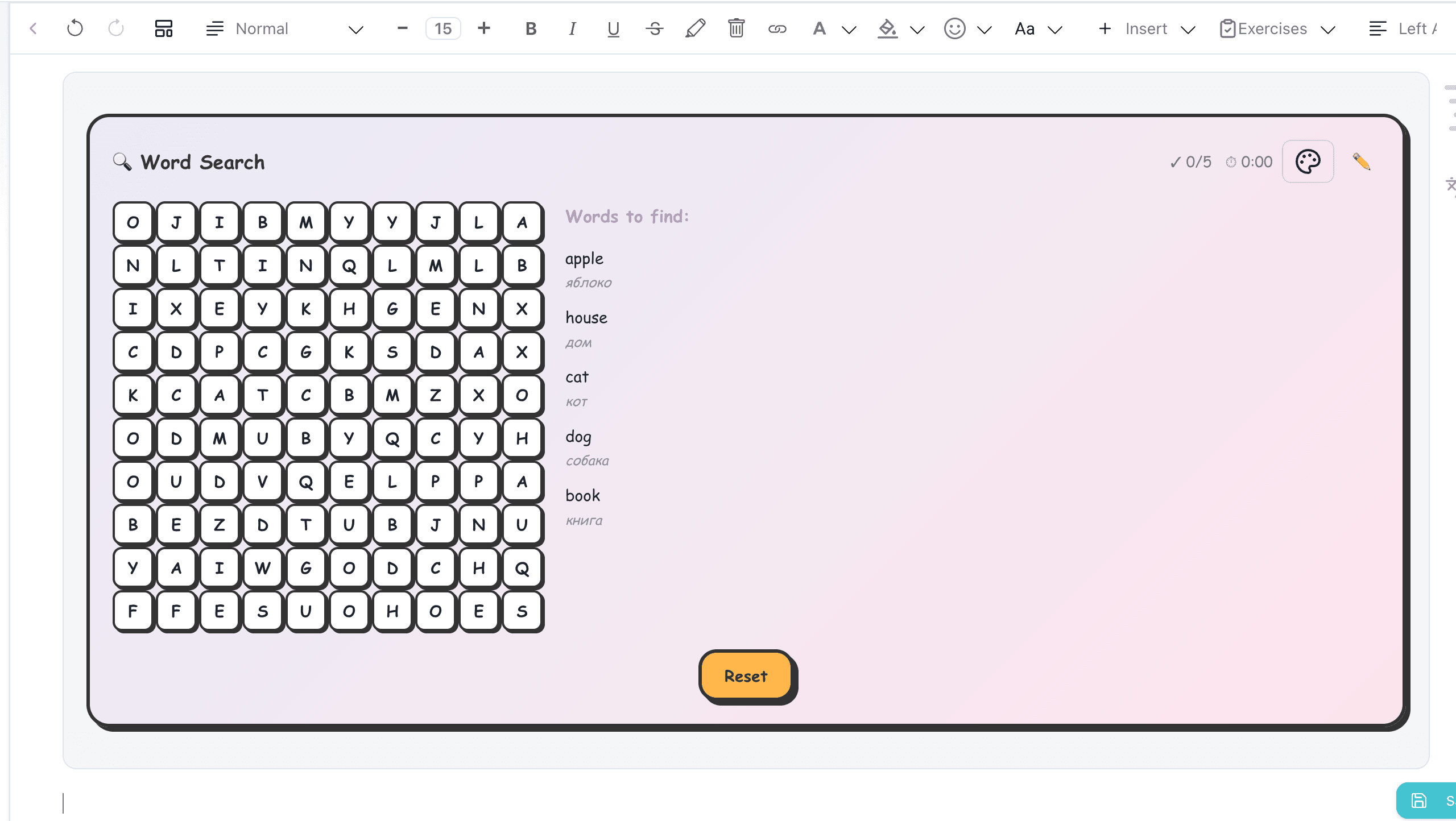 Speakly.PRO Student Progress — vocabulary mastery and engagement overview